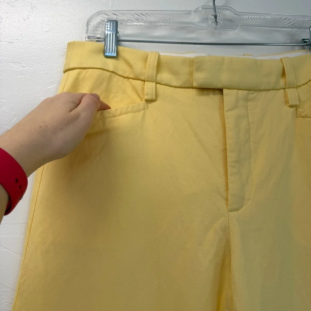 NWOT Banana Republic Soft Yellow Linen Blend Wide Leg ISLET Pants Size 8
